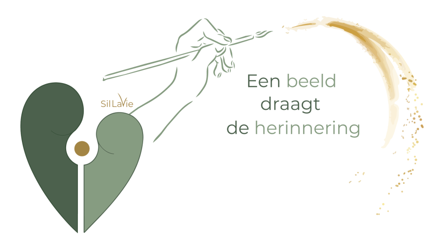 Logo met penseel en tekst en hart